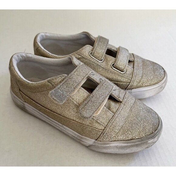 CYNTHIA ROWLEY Hoop And Loop  gold glittery sneakers Sz 12 - Picture 2 of 10